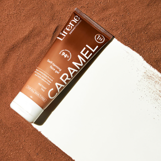 Lirene Perfect Tan Caramel Self-Tanning Face Gel • Organic Coconut Water 75 ml