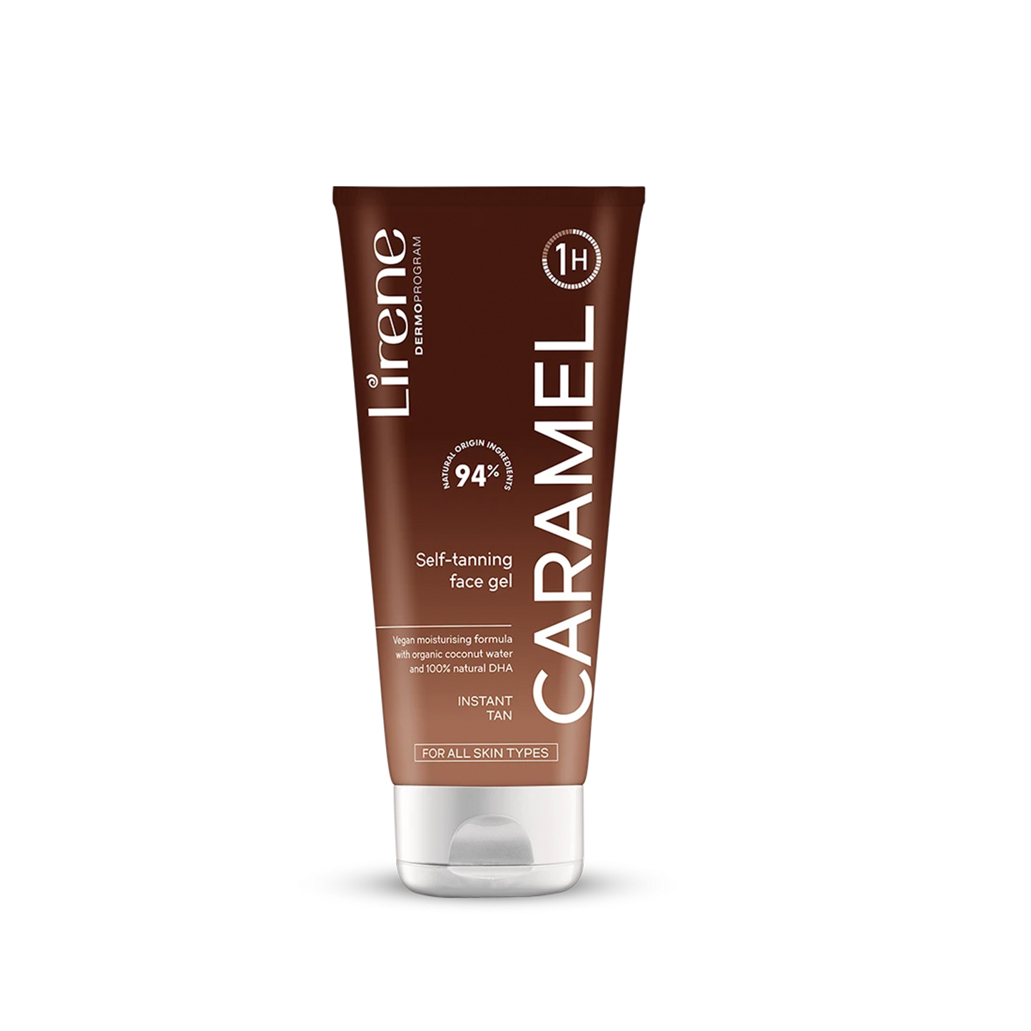 Lirene Perfect Tan Caramel Self-Tanning Face Gel • Organic Coconut Water 75 ml